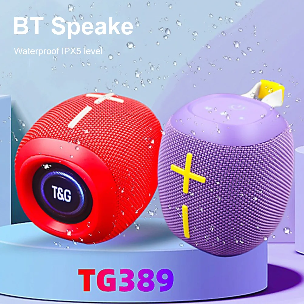 TWS Speaker 1800mAh FM Radio Portable Audio IPX5 Waterproof Support AUX Audio Input Bluetooth-Compatible 5.3 Stereo Loudspeaker