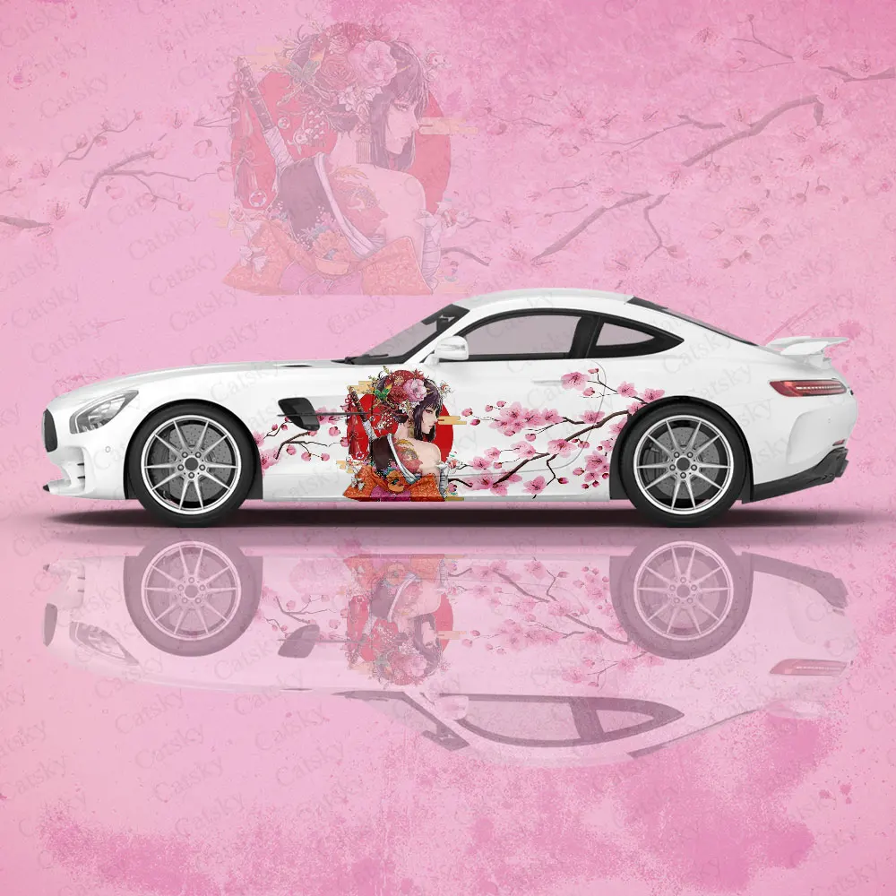 

Sakura Samurai Car Body Stickers Itasha Vinyl Car Side Decal Sticker Car Body Sticker Car Decor Stickers Car Protective Film