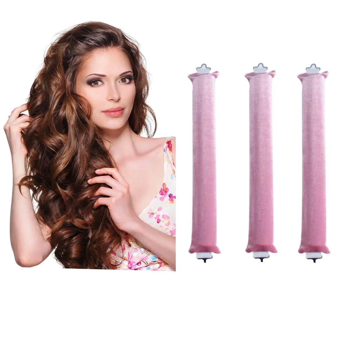 

3pcs/set 2024 New No Heat Curling Iron Thick 3cm Big Wave Dry Hair Lazy Sleep Curling God Hair Rollers for Women