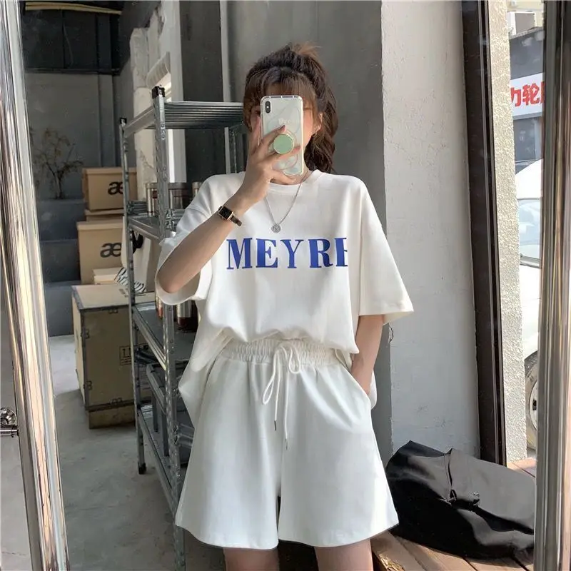 Summer Women's Suit 2024 Short-sleeved Shorts Loose Large Size Sports Two-piece Set