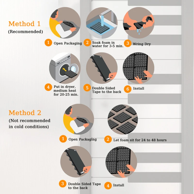 Acoustic Foam for Sound Absorbing and Soundproofing 6/12/24 Pcs