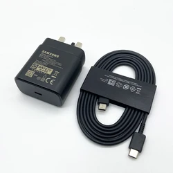 Samsung 45W UK Super Fast Charger Adapter - Black UK and Cable