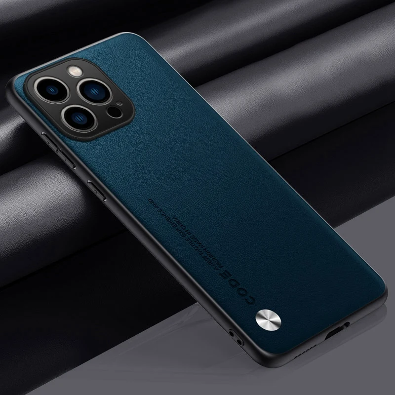 Premium PU Leather Phone Case with Silicone Full Protection - Elegant Back Cover
