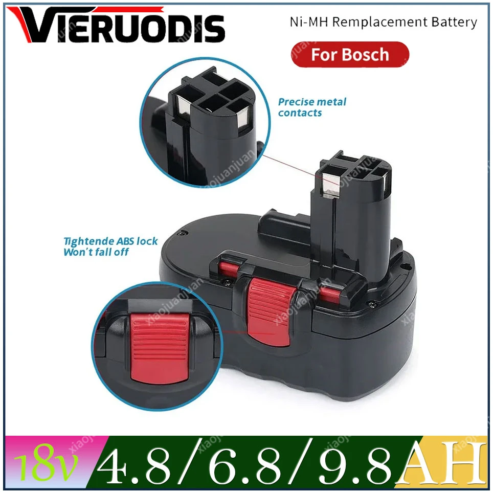 

4.8/6.8/9.8Ah 18V Remplacement Battery for Bosch BAT025 BAT026 BAT160 2607335277 2607335535 2607335735 PSR 18 VE-2 GSR