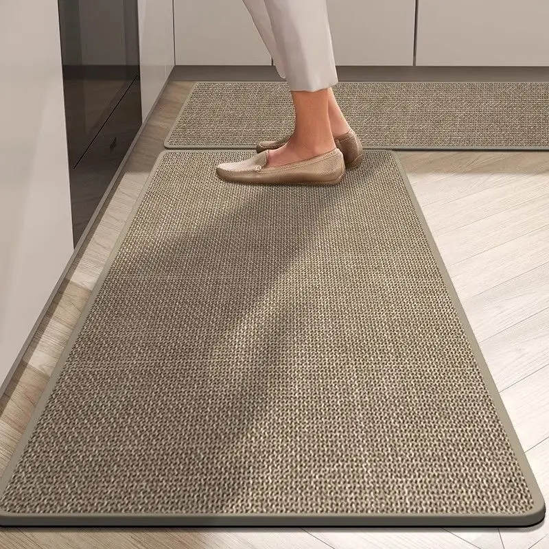Solid Color Kitchen Linen Diatomaceous Earth Two-piece Set Absorbent Foot Quick-dry Non-slip Easy Care Floor Mat Carpet Rug