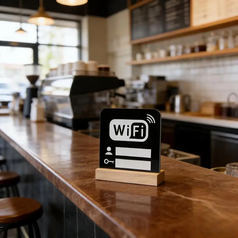 아크릴 미러 WiFi 사인보드 미니멀리즘 디자인으로 효율적인 번호 전달