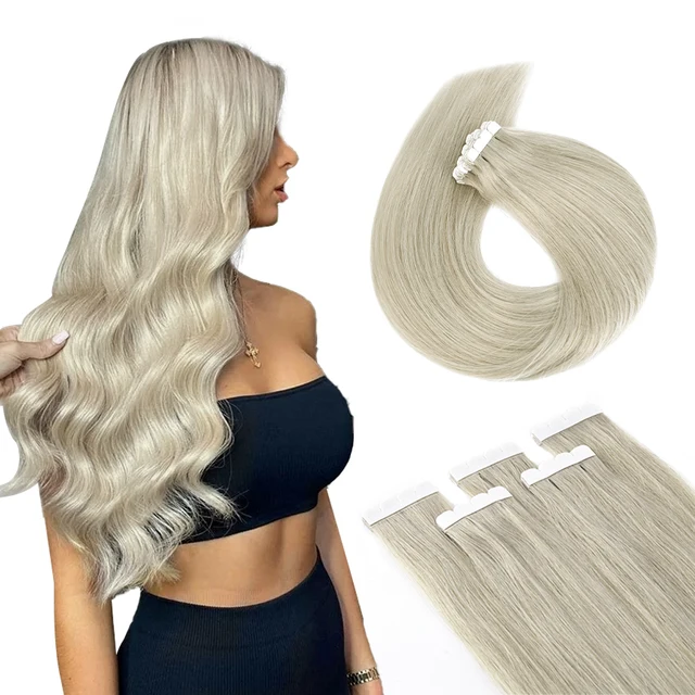AW Tape In Hair Extensions Human Hair 100% Real Natural Hair Seamless Invisible Skin Weft Tape ins For Women Balayage 10/20PCS