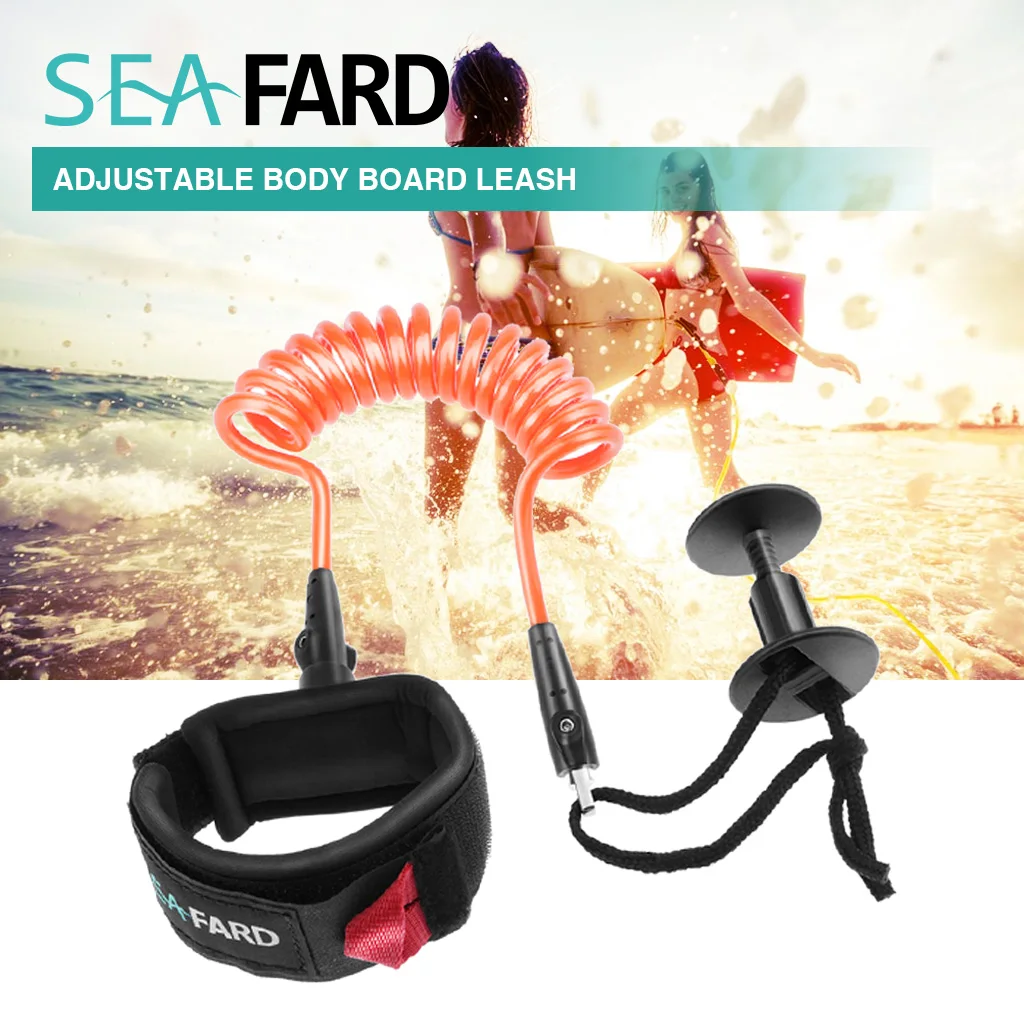 Professional Leash with Wrist Strap Surf Leash 5 Foot Coiled Surf Surfing Safety Gear Accessories