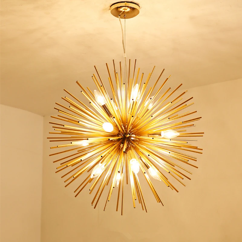 

Nordic modern Pendant Lights Golden Dandelion Designer Pendant Lamps Living Room Restaurant Spark Ball Bar Chandelier