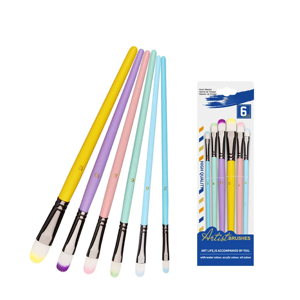 Linen Rod Oil Painting Brushes Art Supplies Nylon Hair Painting Brush Set  Art Painting Brushes 5Pcs /lot - AliExpress