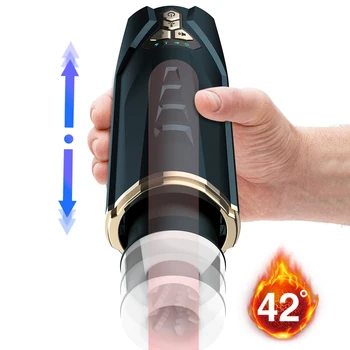 Automatic Male Masturbator Telescopic Heating Masturbator Cup Interactive Voice Real Vagina Pussy Masturbator Sex Toys For Men 6