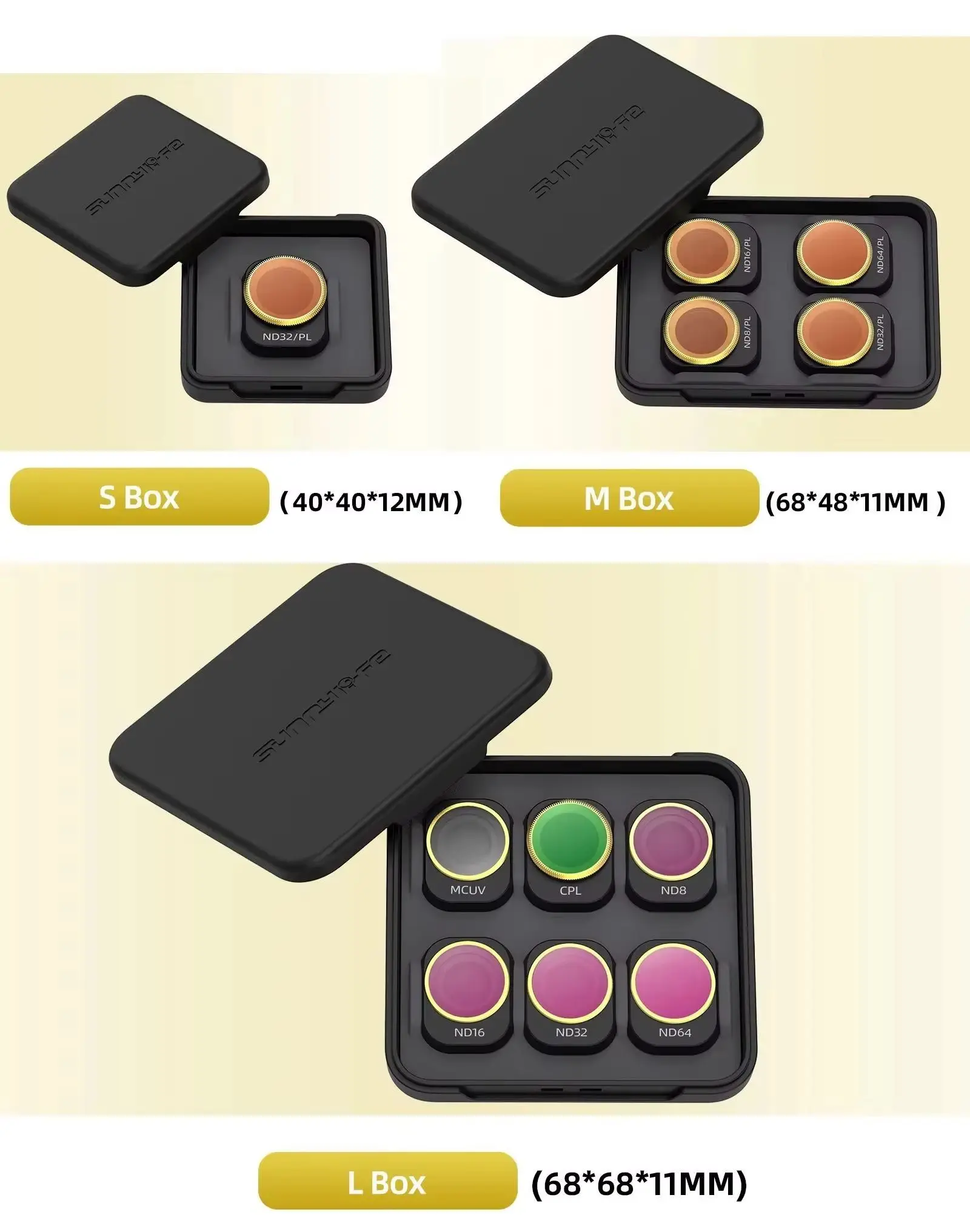 Vue rapprochée d'un filtre ND CPL pour drone DJI Mini 3 Pro, avec reflets lumineux.