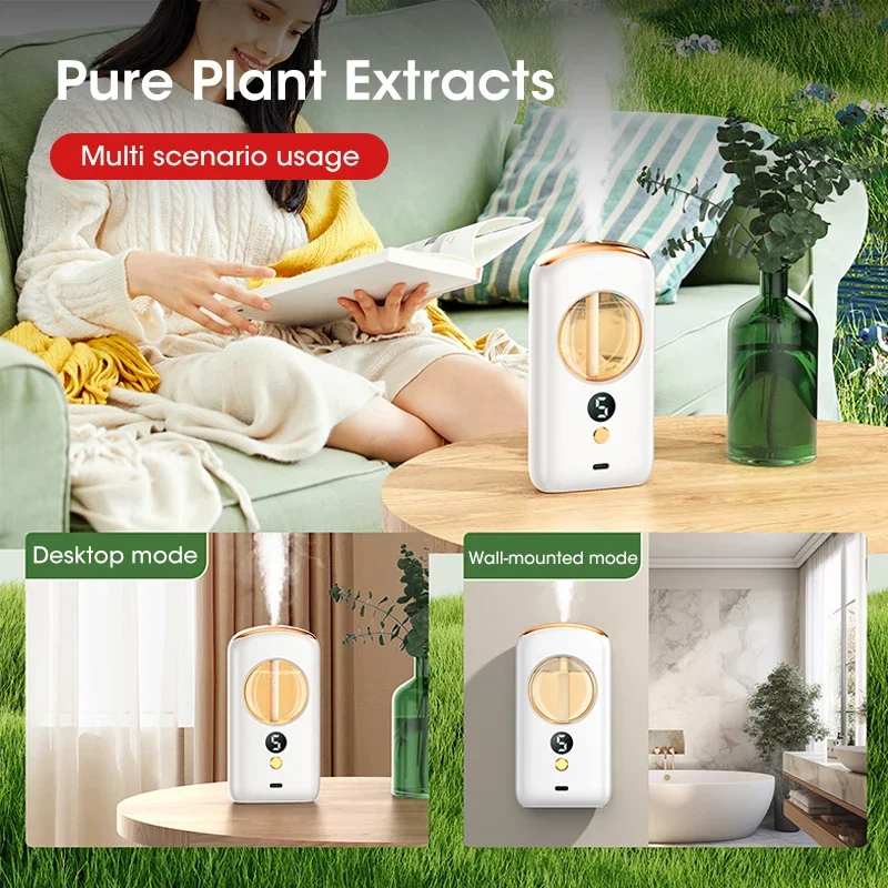 Air Purifier Aromatherapy Machine Portable Desktop Diffuser Aromatherapy Machine USB Smart Air Purifier with Display for Car Home Bathroom Air Deodorization