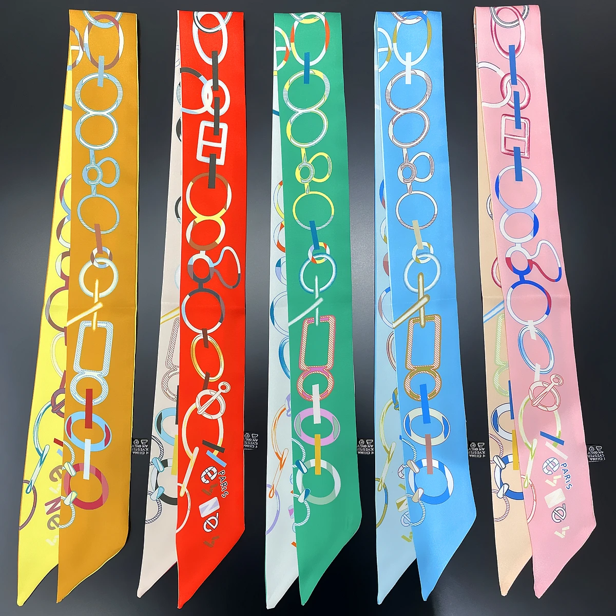 Brand Design Women Twill Silk Scarf Luxury Scarf Lady Foulard Skinny Bag Scarves Neckerchief Fashion Hair Headband Ribbon 5