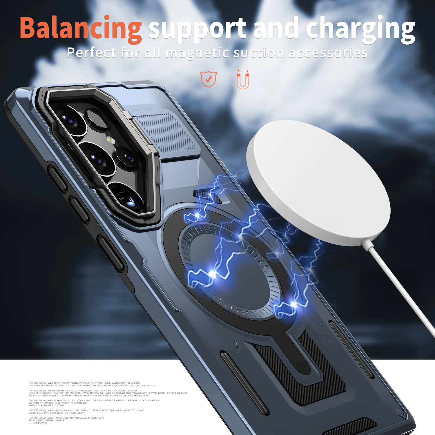 Shockproof Armor Case with Metal Camera Holder and Rugged PC Cover