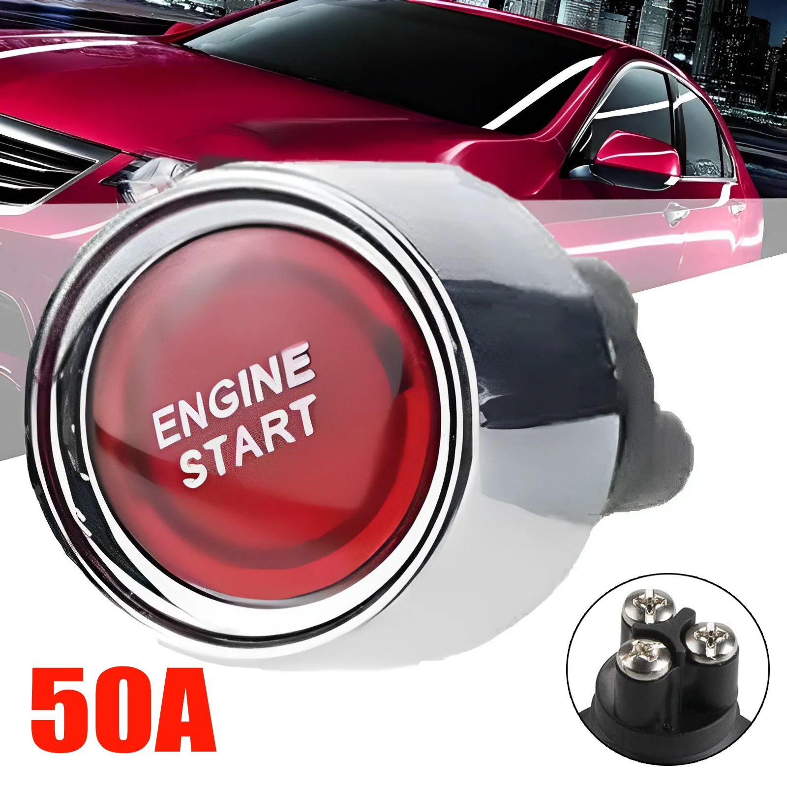 Universal Car Engine Start Switch Keyless Button Starter Auto Modified
