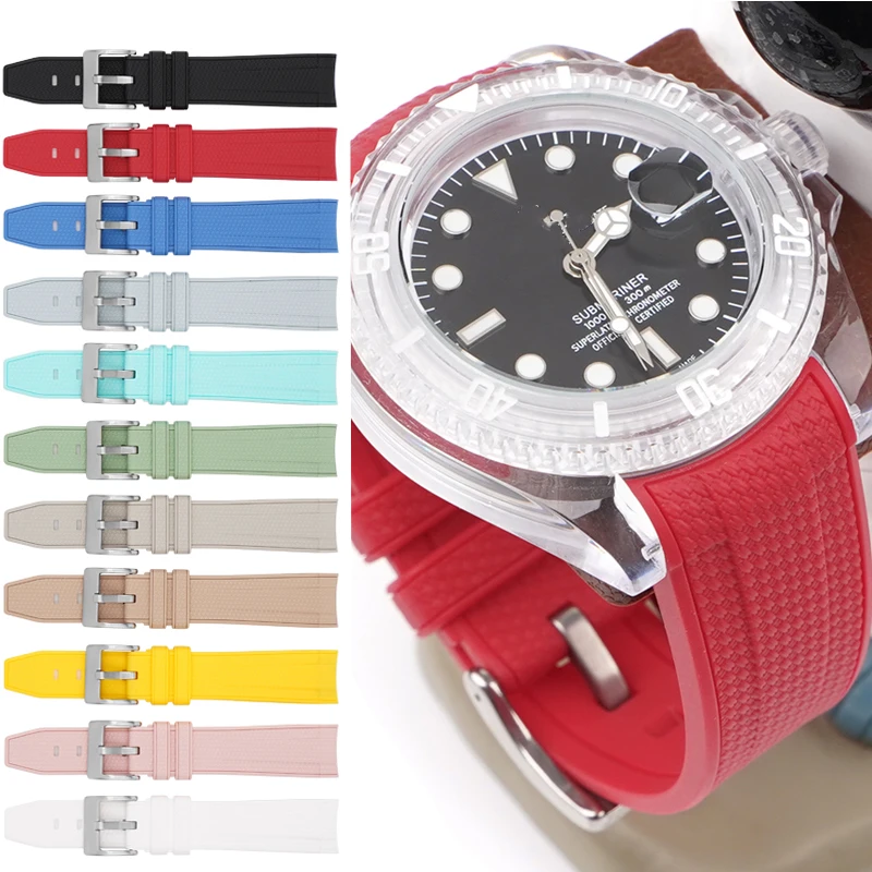 Cinturino In Gomma Con Interfaccia Curva Per Omega Joint Moonwatch Per Rolex 20Mm Uomo Donna Bracciale Sportivo Impermeabile Di Alta Qualità