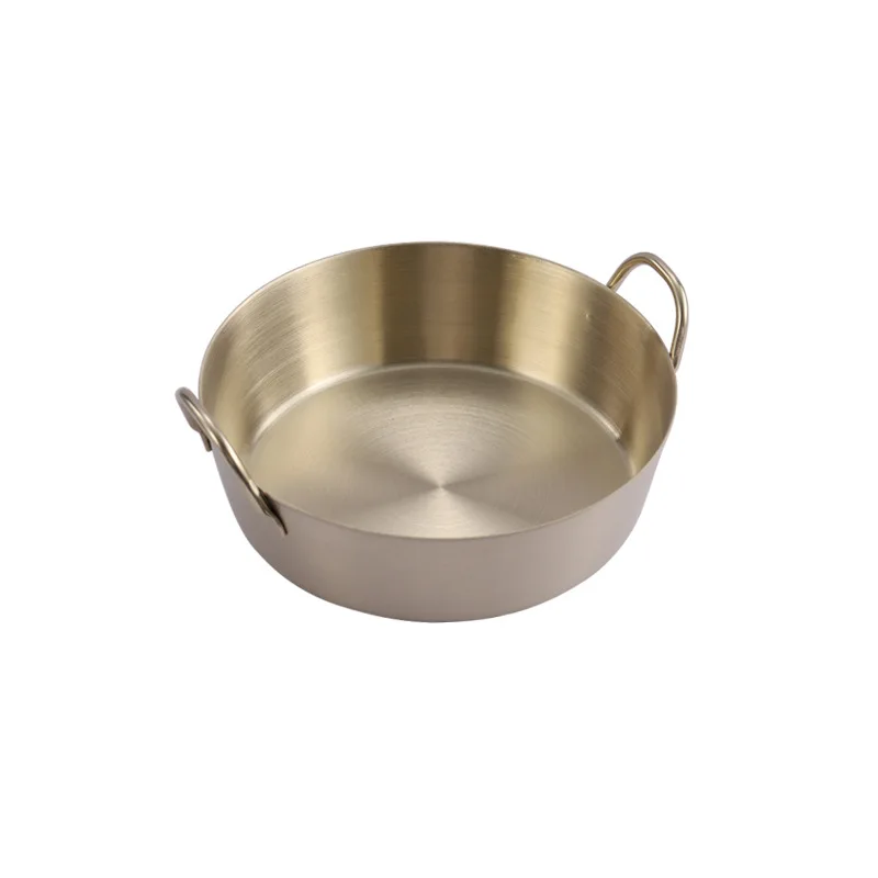 Korea 304 stainless steel two-ear snack sauce dish golden rice wine bowl kimchi cold dish dipping dish