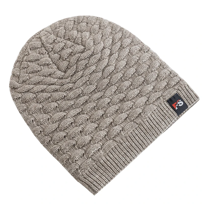 New Unisex Slouchy Winter Hats Outdoor Warm Hats For Men Women Plush Fur Lined Knitted Hat Fashion Ski Beanie Cap