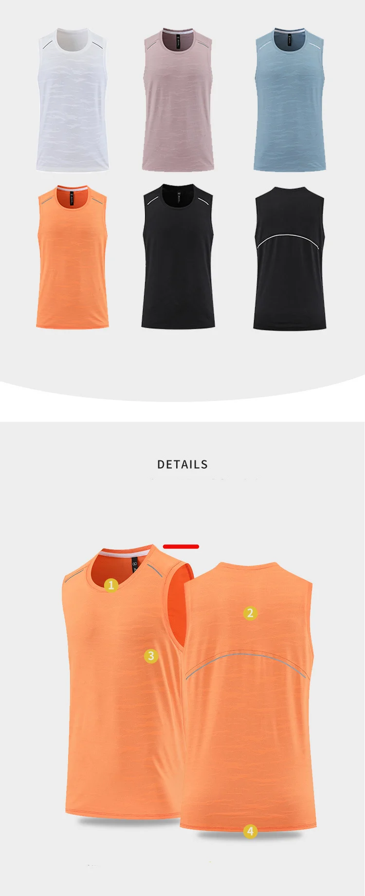 Quick Dry O-neck Fitness Tank Top Men Summer Muscle Vest Gym Clothing Bodybuilding Sleeveless Shirt Workout Sports Singlets
