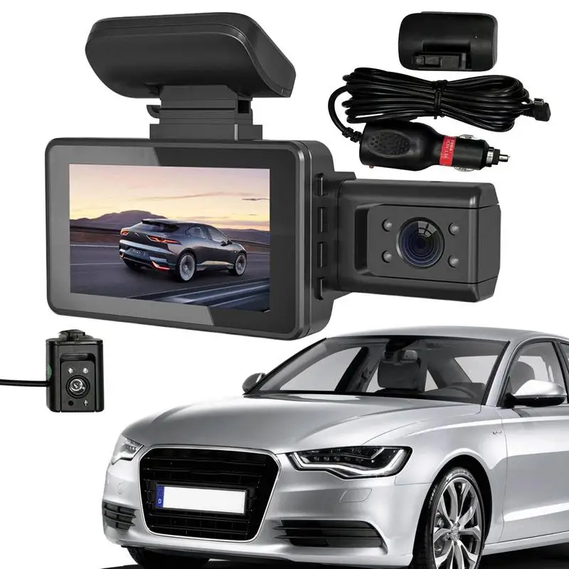 

Видеорегистратор с двумя камерами 1080P HD, внутренняя Передняя и задняя камеры, Автомобильный видеорегистратор, автомобильная широкоугольная камера ночного видения с углом обзора 170 градусов