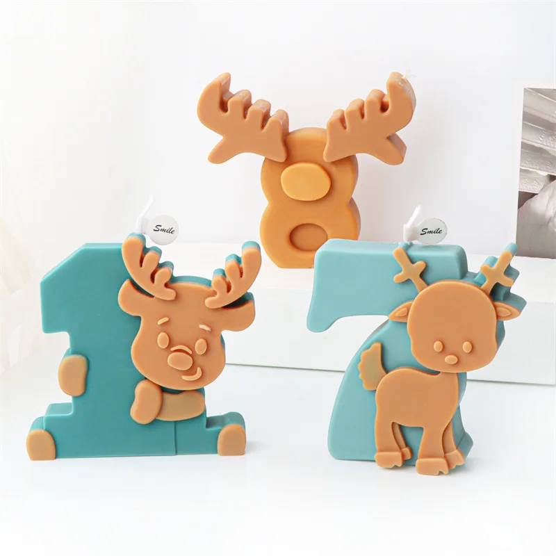 Description Picture 4 of itemNumber 0-9 Silicone Mold Santa Snowman Elk Shape Scented Candle Gypsum Soap Resin Mould DIY Birthday Cake Decor Christmas Gift
