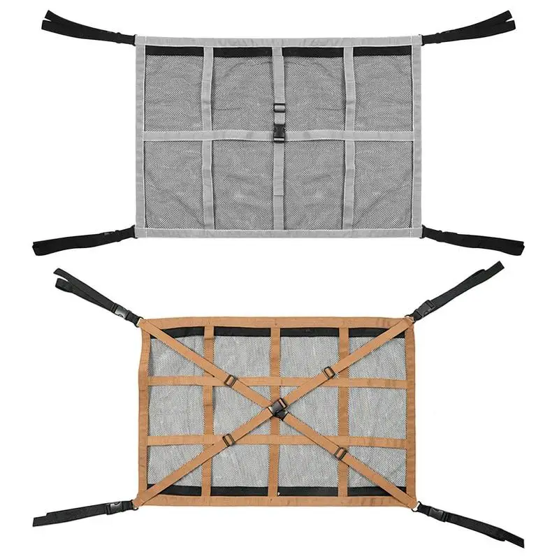 

Car Ceiling Cargo Net Car Roof Pocket Storage Net Automotive Roof Storage Organizer Load-Bearing Mesh Stowing Tidying Interior