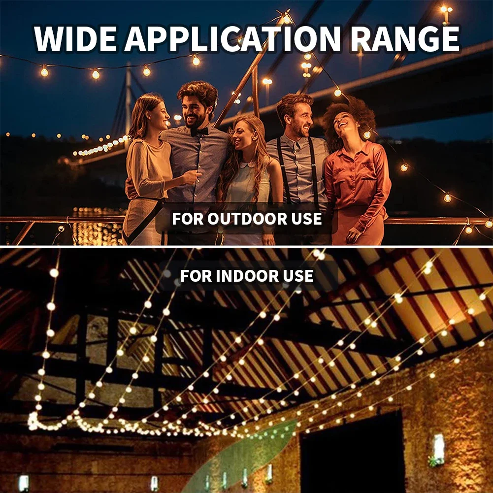 100/50/25ft Outdoor Garland Lights 220V G40 Plastic Bulb LED Tent Fairy Patio String Light Wedding Garden Party Decoration led string lights decorative lights string lights led fairy lights