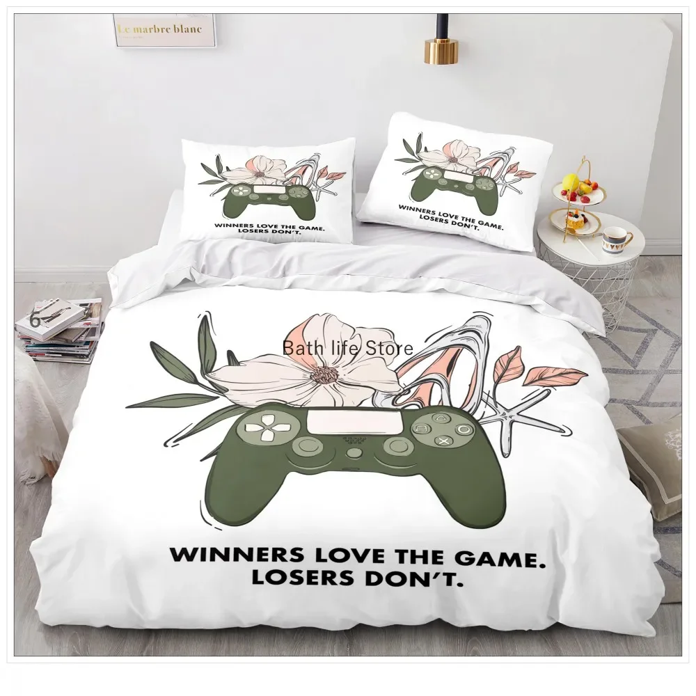 Mode Spiel Controller Bettwäsche Set Königin Größe Bettbezug Set Kreative Schwarz Tröster Bett Abdeckung Set 2/3 stücke Hause textil 3D – Detail 6
