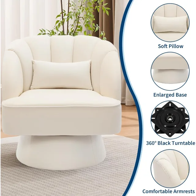 Velvet Modern Swivel Armchair 5