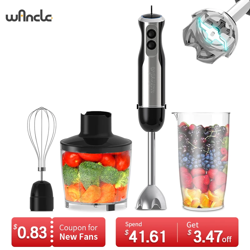 600w Electric Handheld Mixer 4 In 1 Powerful Immersion Handheld Blender