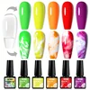 6Pcs/Set Watercolor Floral Print Clear Nail Blooming Gel Polish Kit Spring Colorful Semi Permanent Soak Off UV Art Gel Varnish 1