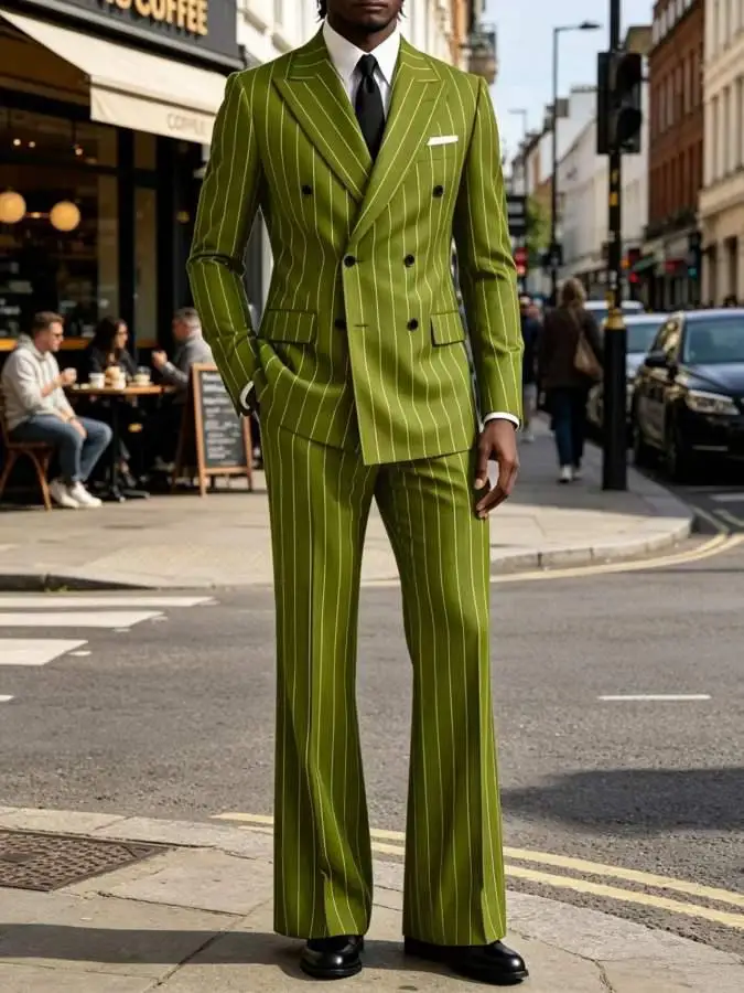 Costume 2 pièces rayé pour homme