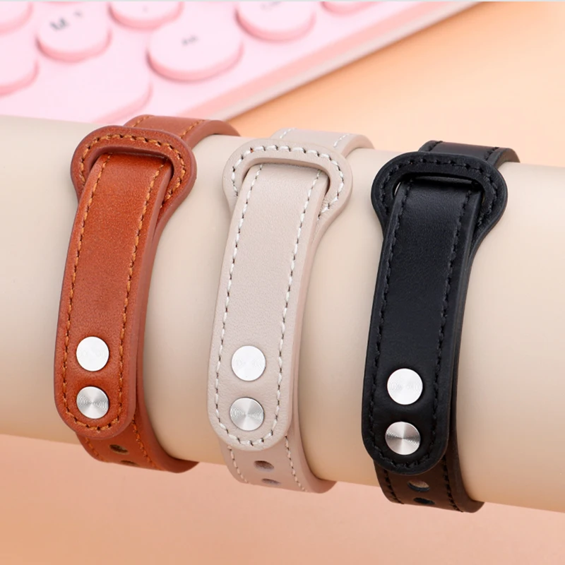 Stylish 14mm Genuine Leather Strap with Fashionable Loop Buckle