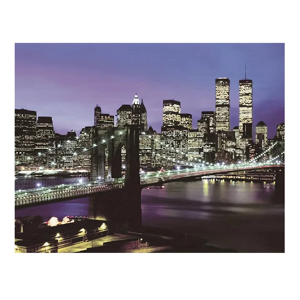 

Алмазная живопись 5D LZAIQIZG, Набор для вышивки крестиком «сделай сам» с изображением ночного города, квадратной/круглой формы, украшение для дома