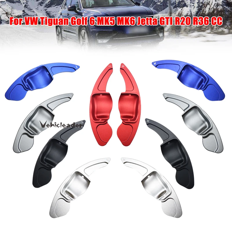 2Pces Steering Wheel DSG Paddle Shifters Extension Aluminum Alloy For VW Tiguan Golf 6 MK5 MK6 Jetta GTI R20 R36 6R CC Scirocco steering wheel shifter,steering wheel paddle extension