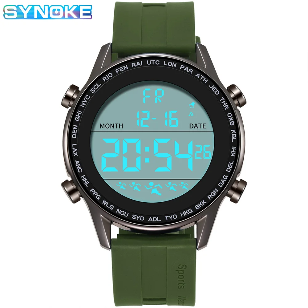 Watch For Men SYNOKE Brand 5Bar Waterproof Outdoor Sport Watch Men Big Numbers Ultra-thin Design Watch Man reloj hombre images - 6