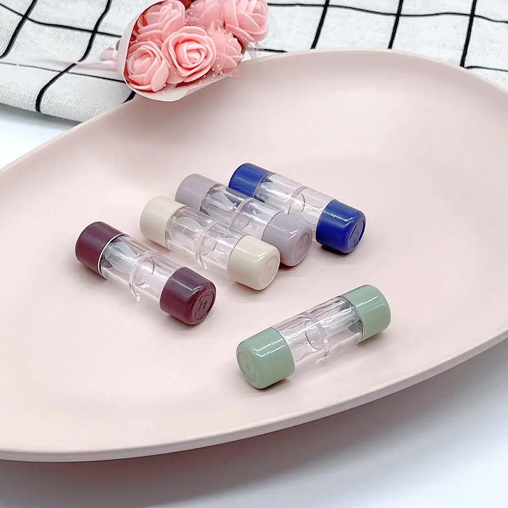 

High Quality Capsule Shape Transparent Mini Candy Color Lenses Box Storage Eye Care Contact Lens Case Contact Lens Container