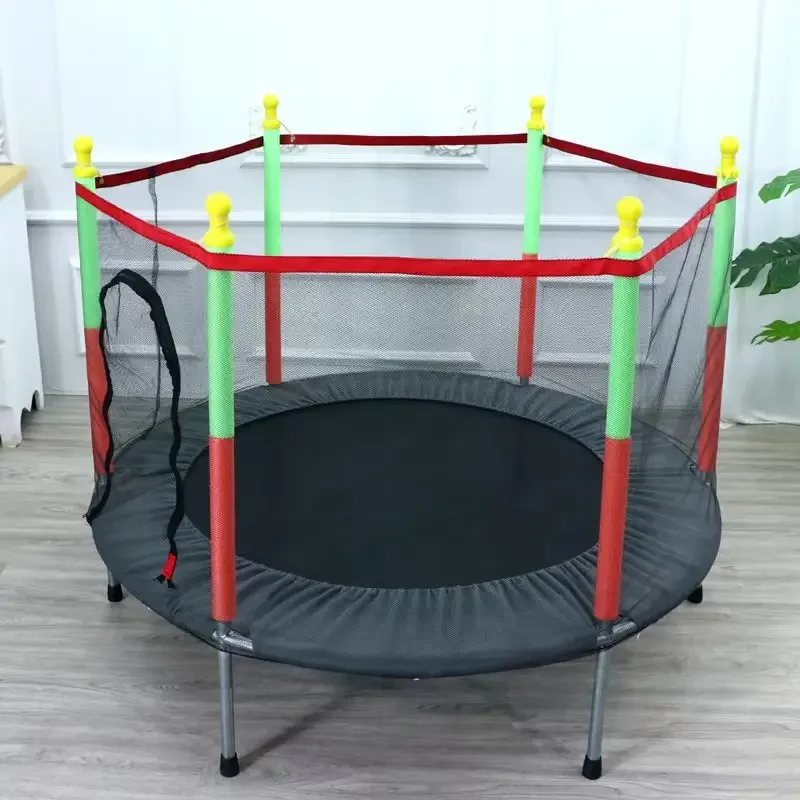 Protective Net Equipped Indoor Sports Entertainment Support 100 KG with High Quality Trampoline for Children Exercise Trampoline