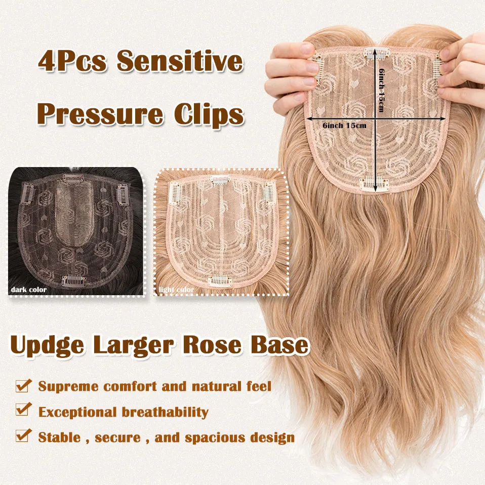 Hair Toppers Snoilite Synthetic Long Wavy Curl Hair Pieces