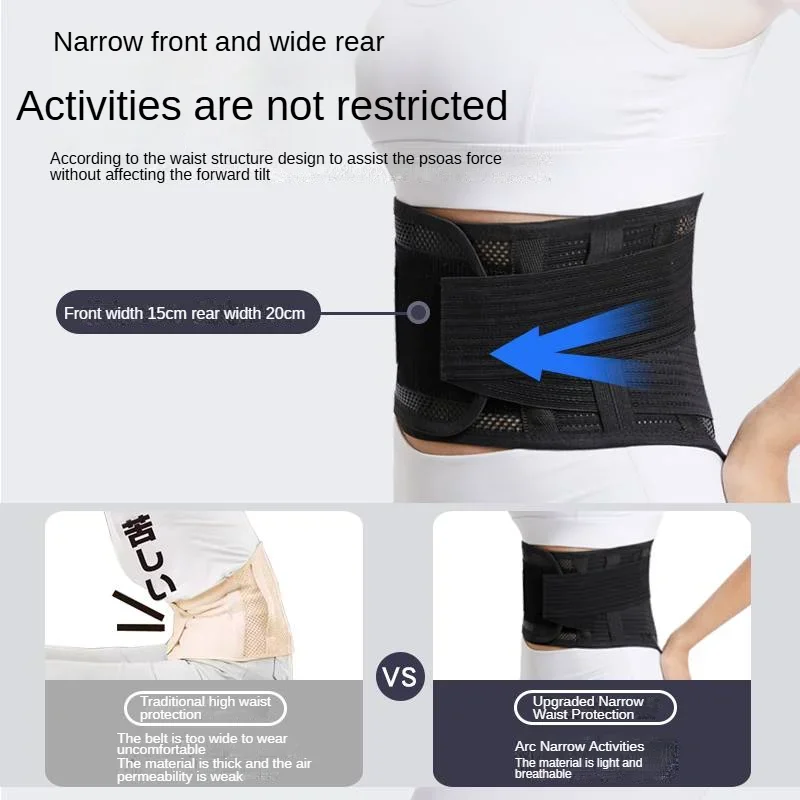 Back Brace Breathable Lumbar Support Belt Adjustable Straps Back Belt Lower Back Waist Brace for Lower Back Relief Sciatica
