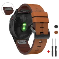 Genuine Leather Watch Strap For Garmin Quatix 8 51/Fenix 8 E 7X 7 6X 6 Band Forerunner 970/Quatix 8 QuickFit 22mm 26mm Bracelet