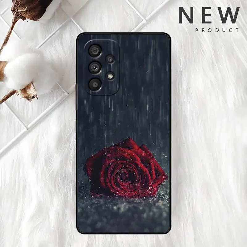 Vibrant Red Rose Design Phone Case Cover