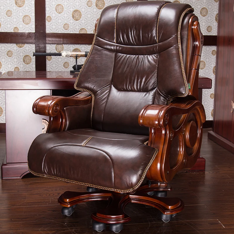 Leather Mobile Office Chair Recliner Retro Relaxing Armchair Rolling Office Chair Swivel Silla De Oficina Luxury Furniture treasure map pencil case pattern bag smooth cover holder retro vintage makeup pocket organizer rolling