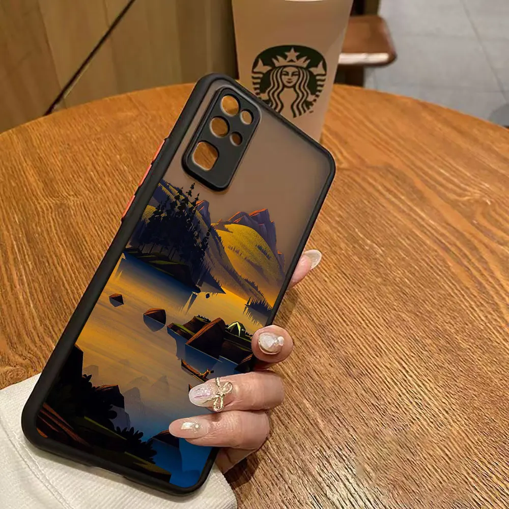 thumbnail image 1 of Matte Case for HONOR 70 50 30S 30 20 8X 9A 9X PLAY 4T X7 X9 X10 5G V40 Case Funda Coque Shell Art hand-Painted Mountain Scenery, 1 of 5