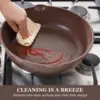 Nonstick Deep Frying  Skillet, 12-inch Saute Pan with Lid, Stay-Cool Handle, Chef  Healthy Cookware Cooking w 6