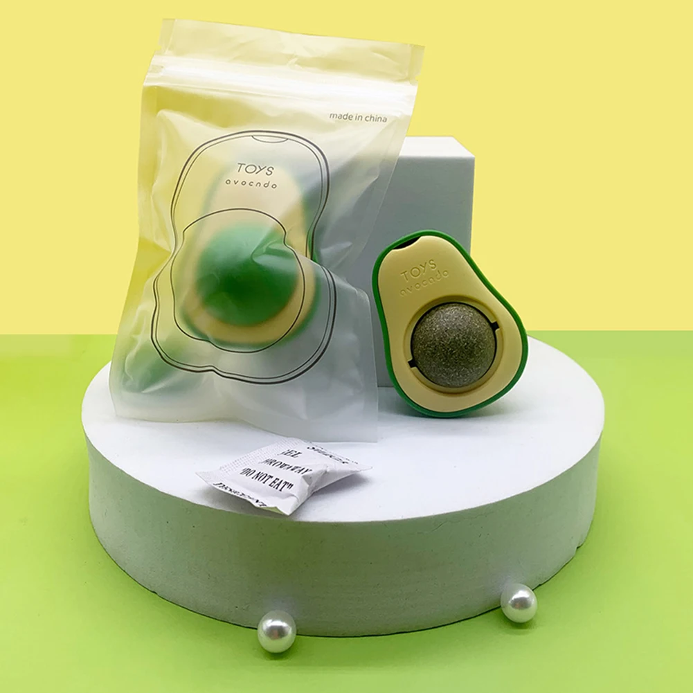 1pcs Catnip Ball Cat Toy Ball Pet Avocado Ball Catnip Toys Healthy Natural Mint Avocado Ball Cleaning Teeth Edible Ball Training