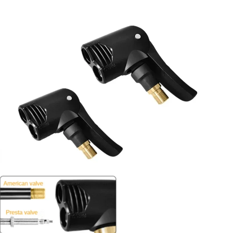 Dual Head Bicycle Pump Nozzle Hose Adapter with Valve Converter