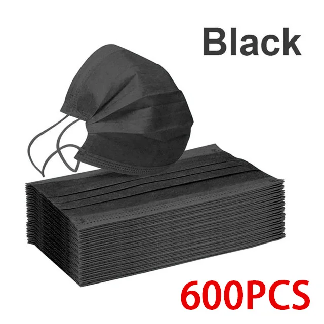 Breathable Black Adult Surgical Face Mask - Disposable Medical Filter Mask