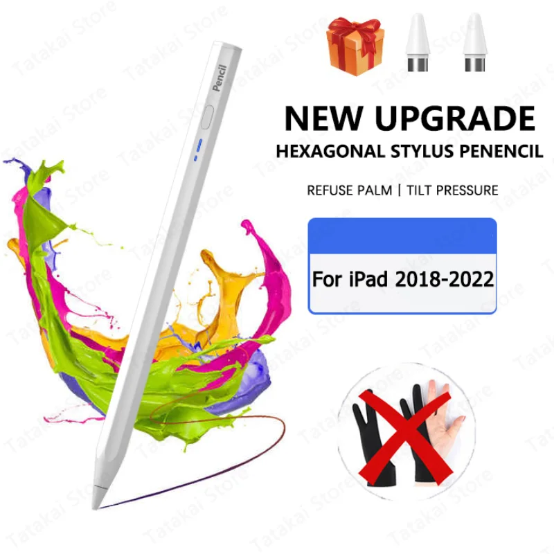 

Стилус совместимый с Bluetooth для Apple Pencil 2 1, стилус для iPad Pencil 2022, 2021, 2020, 2019, 2018, Air 5, магнитные ручки